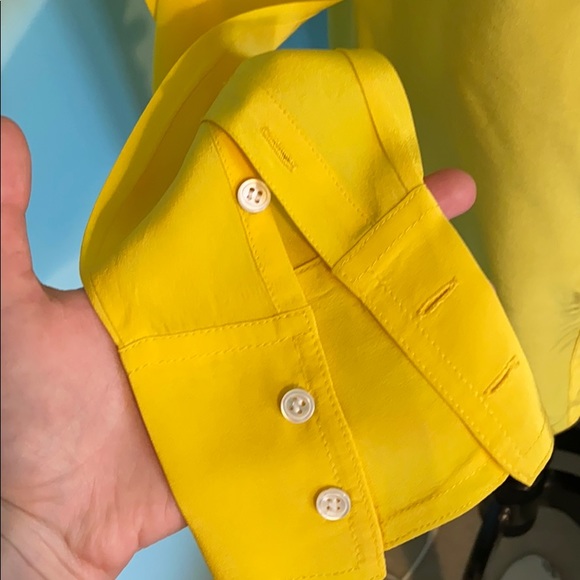 J Crew Blythe Canary Yellow 100% Silk Blouse - Picture 4 of 6